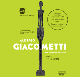 Exposition ALBERTO GIACOMETTI UNE AVENTURE MODERNE + COLLECTIONS VILLENEUVE D ASCQ