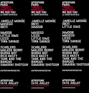 Pop-rock AFROPUNK FEST PARIS 13 JUILLET 2019 VIP BOULOGNE BILLANCOURT