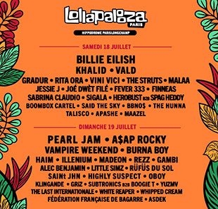 Pop-rock FESTIVAL LOLLAPALOOZA PARIS 2020 PARIS